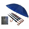 Conch Conch 1220C 60 in. Arc 16 Ribs Jumbo Umbrella with Curve Wooden Handle and Wind-Proof - Assorted Colors 1220C
